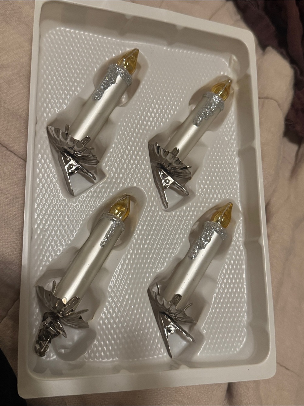Vintage Glass Candle Clip Ornaments